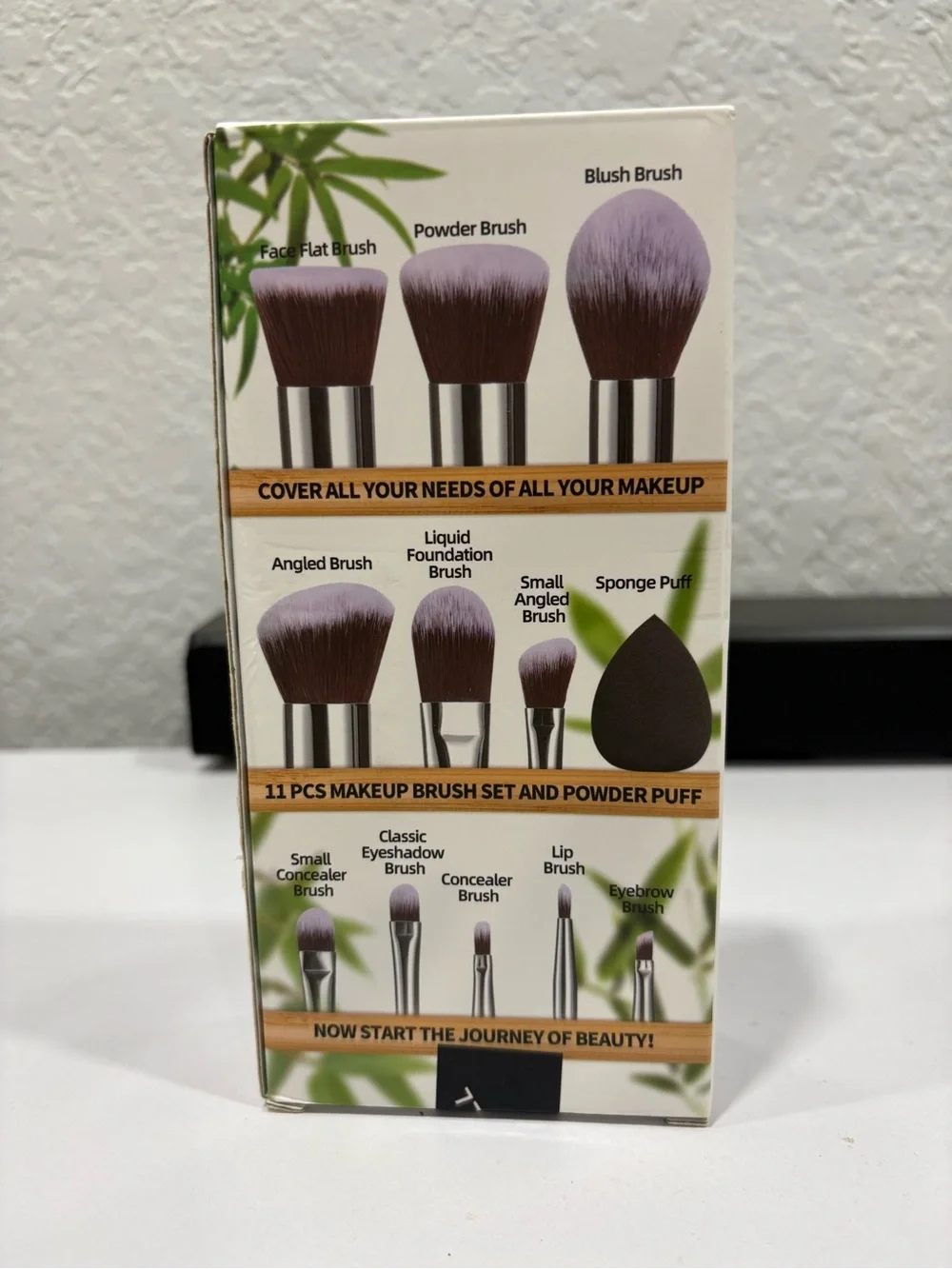 Professional Makeup Tools Brush Set - White & Green